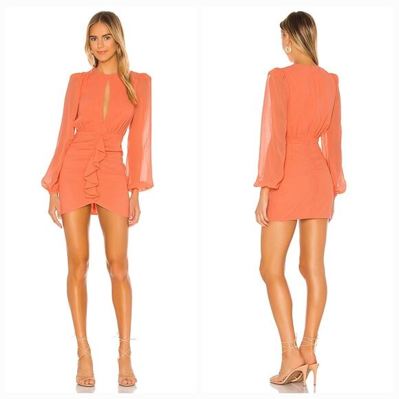 NBD Arijana Mini Dress in Coral Small